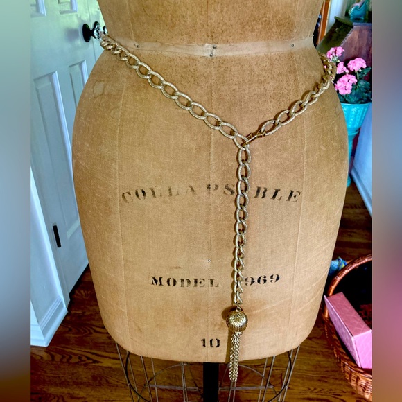 Unbranded Accessories - Vintage 1960’s Chain BELT w/tassel BELLY CHAIN, NECKLACE COSTUME 36”